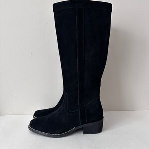 NEW White Mountain Altitude Black Suede Knee-High Boots, Sz 7M